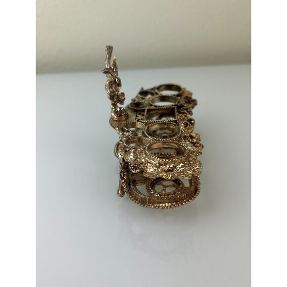 VTG 1950s Ormolu Filigree Lipstick Makeup Holder 9-Slot Rose Hollywood Regency - Picture 12 of 16